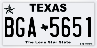 TX license plate BGA5651