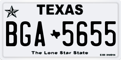TX license plate BGA5655