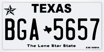 TX license plate BGA5657