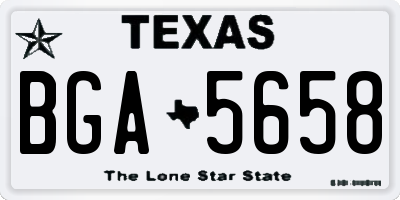 TX license plate BGA5658