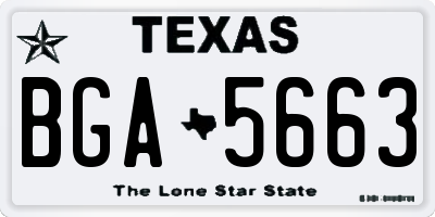 TX license plate BGA5663