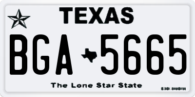 TX license plate BGA5665