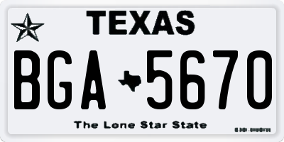 TX license plate BGA5670