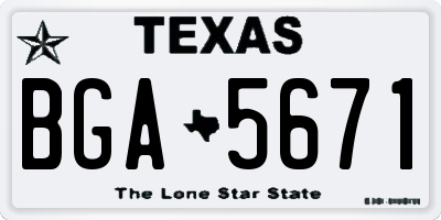 TX license plate BGA5671