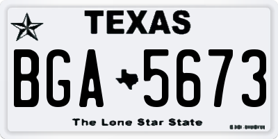 TX license plate BGA5673