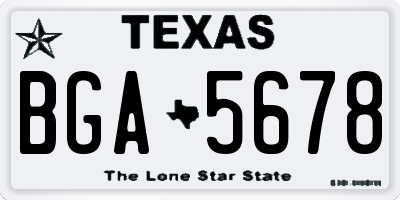 TX license plate BGA5678