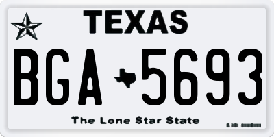 TX license plate BGA5693