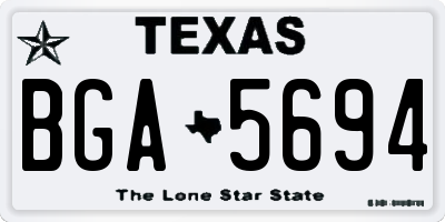 TX license plate BGA5694