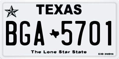 TX license plate BGA5701