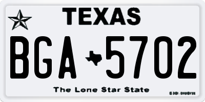 TX license plate BGA5702