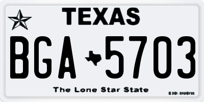 TX license plate BGA5703
