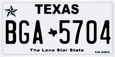 TX license plate BGA5704