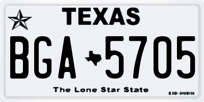 TX license plate BGA5705
