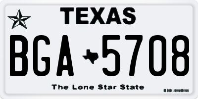 TX license plate BGA5708