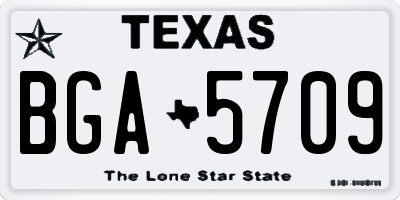 TX license plate BGA5709
