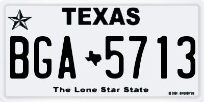 TX license plate BGA5713