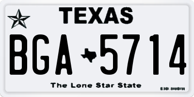 TX license plate BGA5714