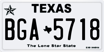 TX license plate BGA5718