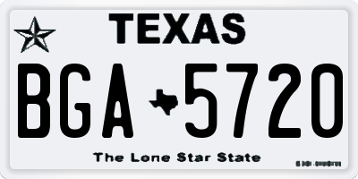 TX license plate BGA5720