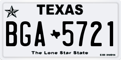 TX license plate BGA5721