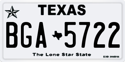 TX license plate BGA5722