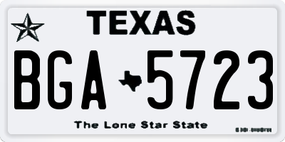 TX license plate BGA5723