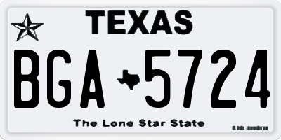 TX license plate BGA5724