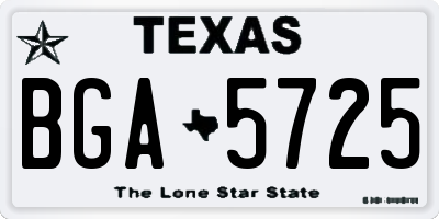 TX license plate BGA5725