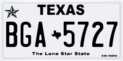TX license plate BGA5727