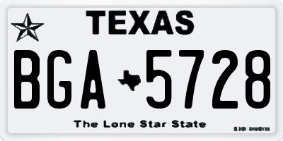 TX license plate BGA5728