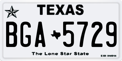 TX license plate BGA5729