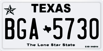 TX license plate BGA5730