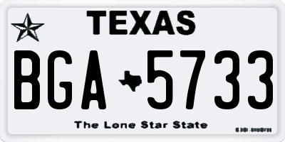 TX license plate BGA5733