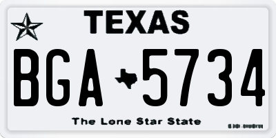 TX license plate BGA5734