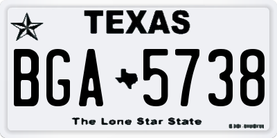 TX license plate BGA5738