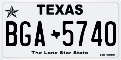 TX license plate BGA5740