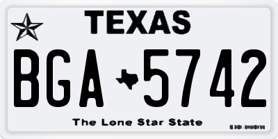 TX license plate BGA5742