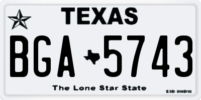 TX license plate BGA5743