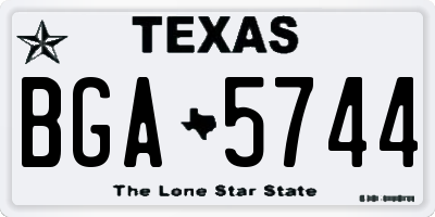 TX license plate BGA5744