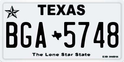 TX license plate BGA5748