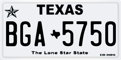 TX license plate BGA5750