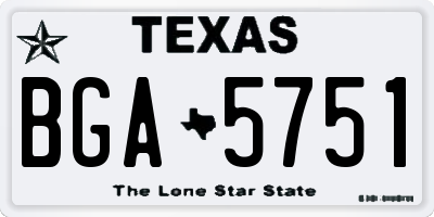 TX license plate BGA5751