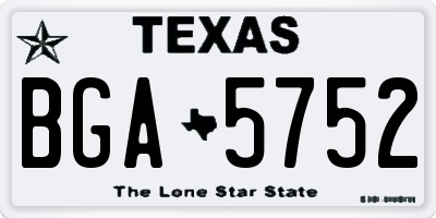 TX license plate BGA5752