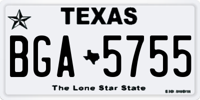 TX license plate BGA5755