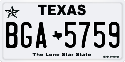 TX license plate BGA5759