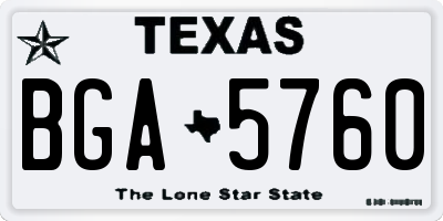 TX license plate BGA5760