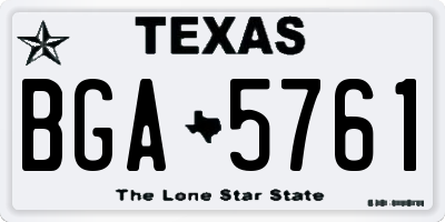 TX license plate BGA5761
