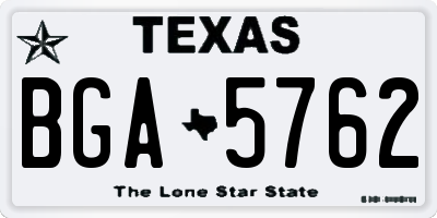TX license plate BGA5762