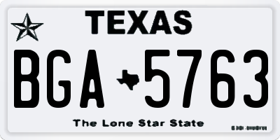 TX license plate BGA5763