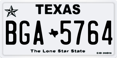 TX license plate BGA5764